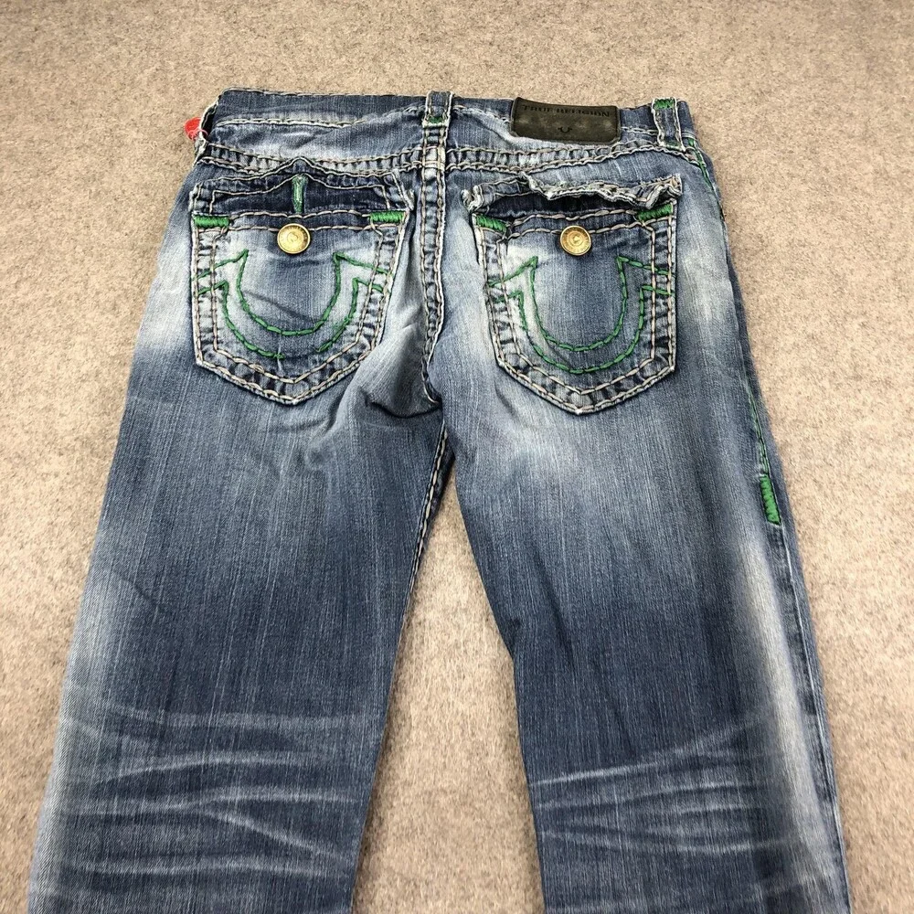 True Religion Geno Jeans Mens 28x33 Blue Medium Wash Relaxed Slim Straight Denim